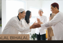 Ilustrasi tradisi halal bihalal envato.com