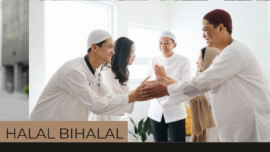 Ilustrasi tradisi halal bihalal envato.com