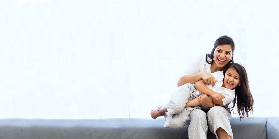 Ilustrasi ibu dan anak